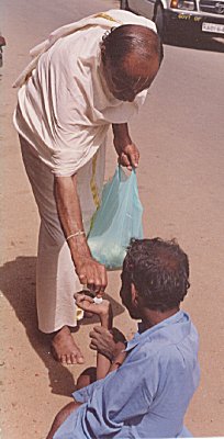 A barefooted Brahmin