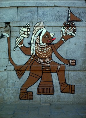 Hanuman on the wall